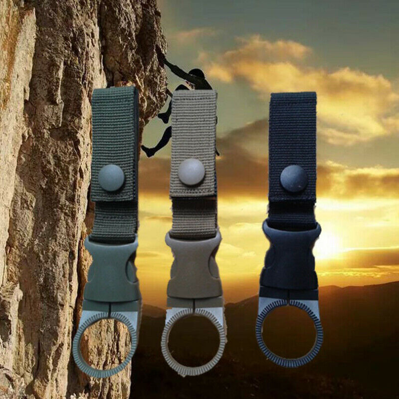 Carabiner Outdoor Hike Water Bottle Buckle Holder Tool Attach Webbing Bac.l8