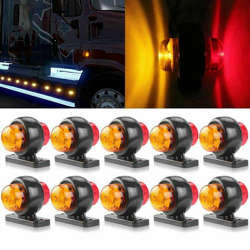 10pcs Red Yellow LED Side Marker Light Clearance Lamp Truck Trailer Van 12V/24V