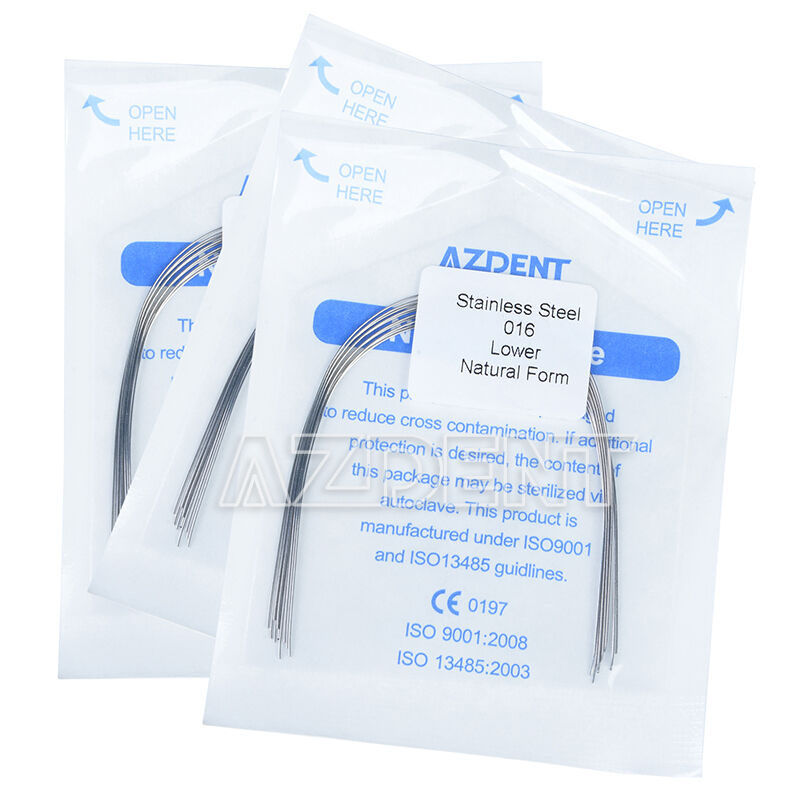 50 X Dental Ortho Arch Wire Stainless Steel Nature Form Round 016 Lower AZDENT