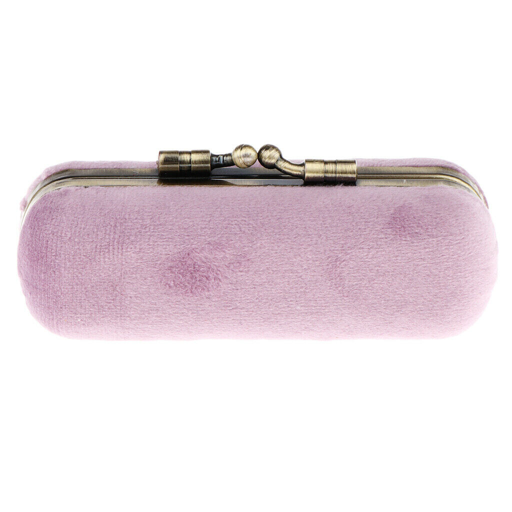 Lipstick Holder Makeup Case Storage Box Mirror Purse Pocket  Pink