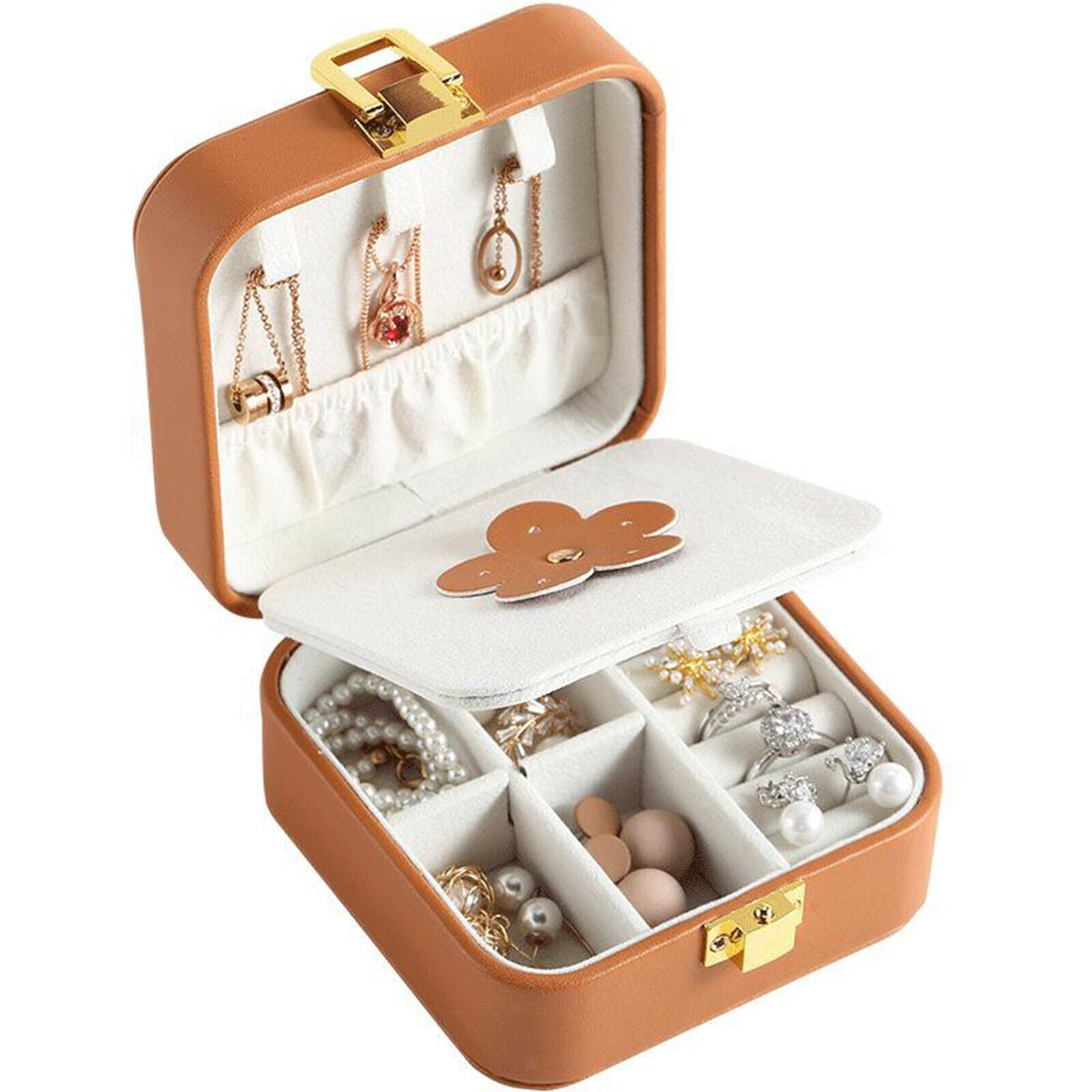 Small Jewelry Box for Women Travel Jewelry Organizer for Necklace Earring Rings
