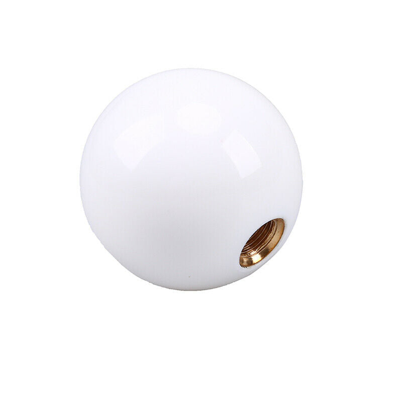 Universal Car White Round Ball Manual Gear Stick Shift Screw Knob Shifter Lever