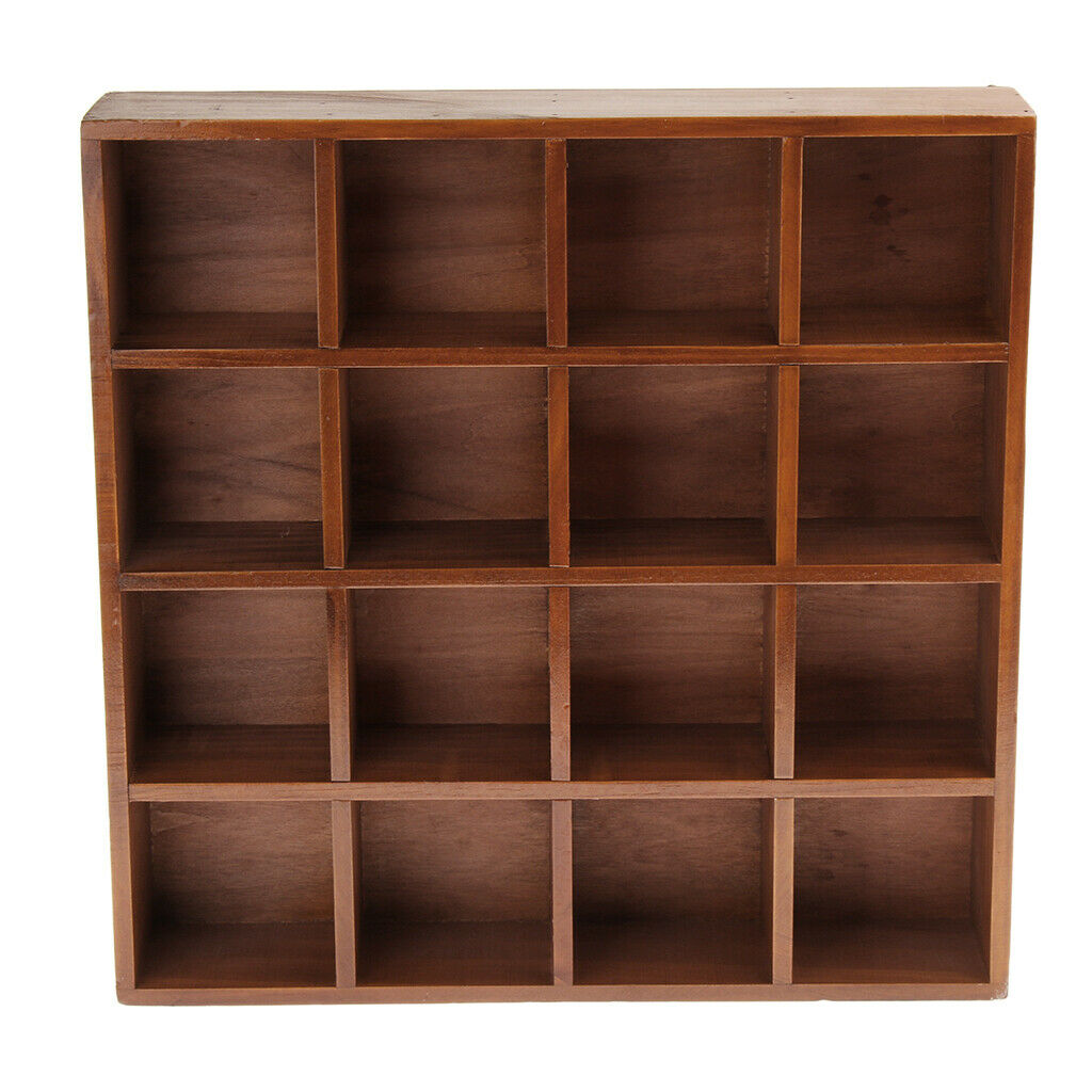 16 Grids Portable Wooden Chest Home DIY Furniture for Storage Case Box Shelf