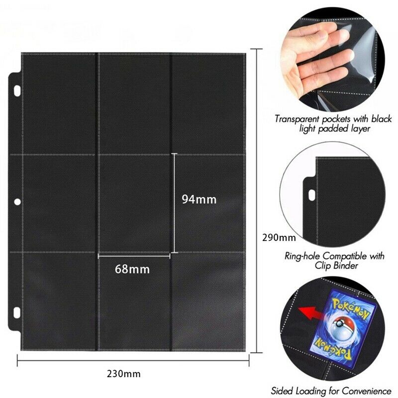 900 Pockets Trading Card Sleeves Binder, Baseball Card Binder Sleeves Fit foO6R3