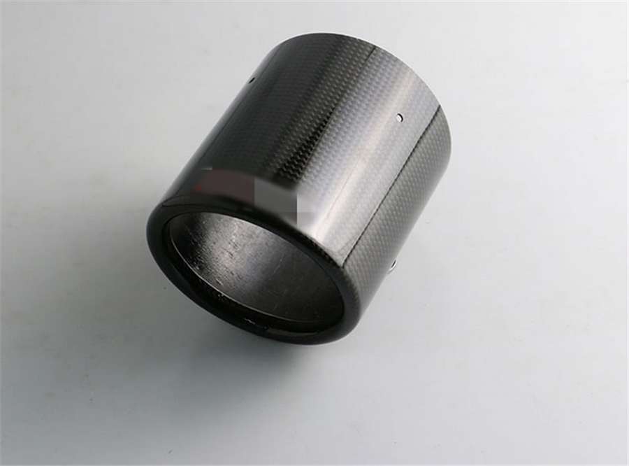 Glossy 101mm Outlet Carbon Fiber Car SUV Exhaust Pipe Cover Muffler Pipe End Tip