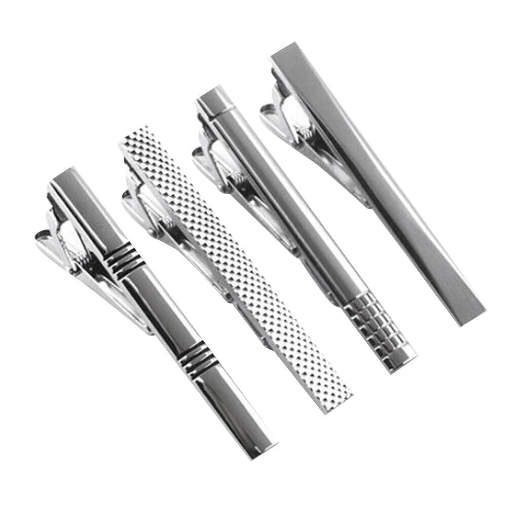 Pack of 4 tie clips / tie pins For ties in