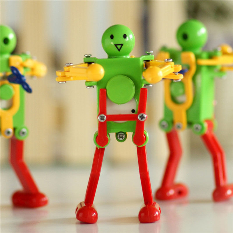 3x Real Ritzy Child Plastic Clockwork Spring Wind Up Dancing Robot Toys Gi.l8