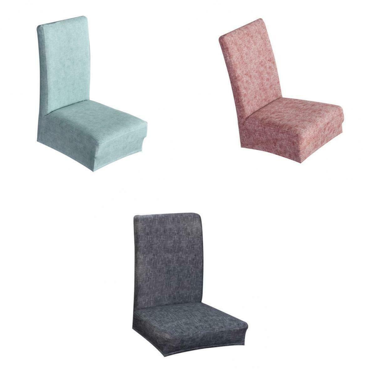 3Pieces Comfy Solid Chair Covers Elastic Slipcovers for Wedding Kitchen Dining
