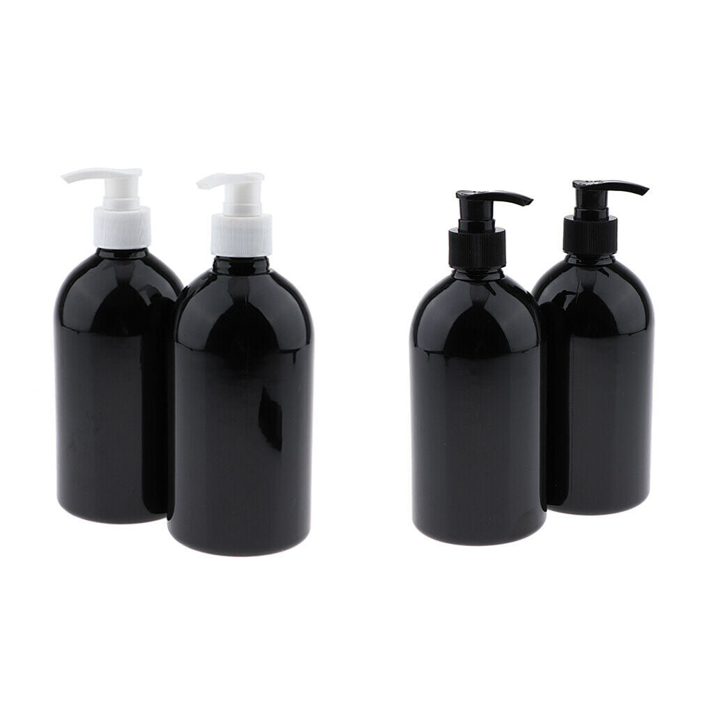 4Pcs 500mL Empty Lotion Dispenser Bottles Pump Refillable Shampoo Containers