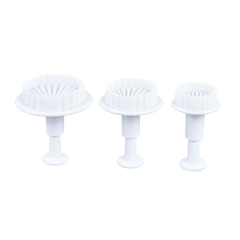 3pcs Plastic Cookie CUTTER Sea Shell Shape Baking Tool Fondant Cake Mold .l8