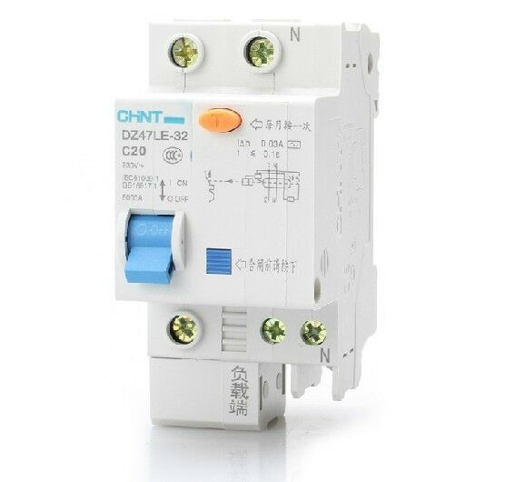 Earth Leakage Protection Circuit Breaker DZ47LE-1P+N C20 20A 230V [M_M_S]