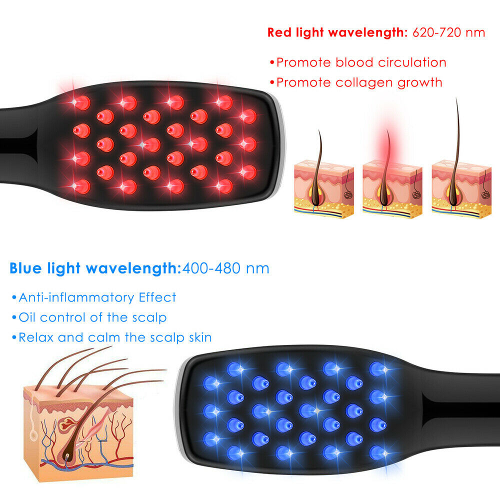 Electric Phototherapy Massager Comb Head Scalp Relax Brush Anti Lose Hair Growth