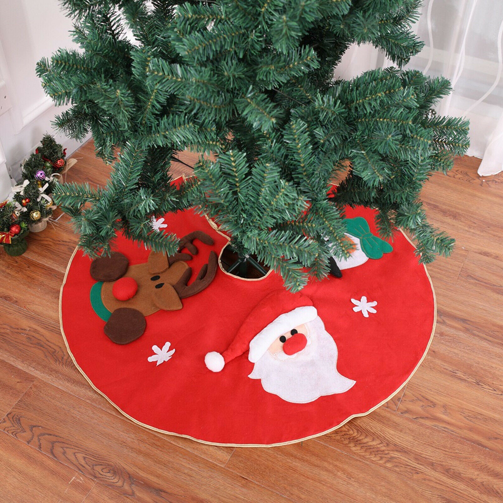 Tree Skirt Round Cover 100cm Christmas Tree Skirt for Home Decorations