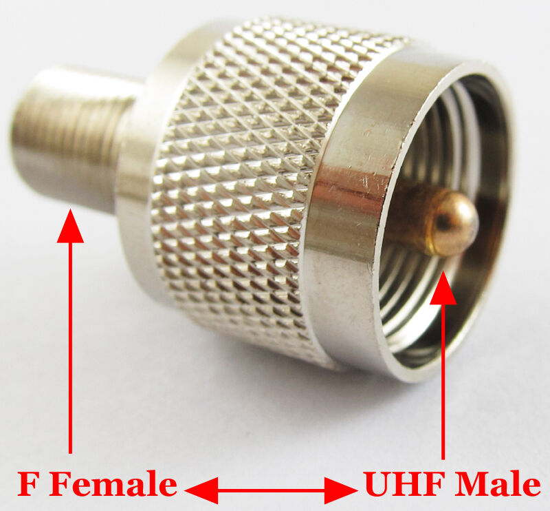 10x Brass UHF PL-259 Male to F-Type F Female Jack Straight RF Adapter Connector