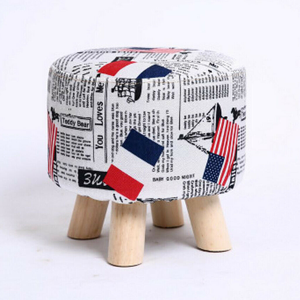 3 Pieces Cotton Decorative Round Wooden Stool Cover