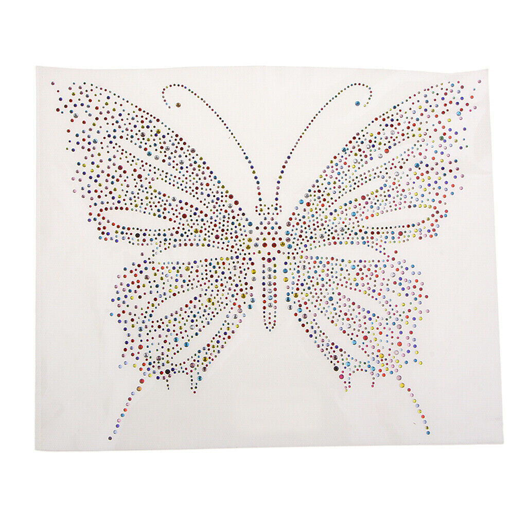 Sparkling 2pcs Rhinestone Diamante Transfer Iron on Motif Applique Patch DIY