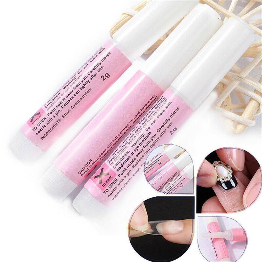10pcs DIY Nail Glue Clear Strong Adhesive Acrylic False Nail Tips Art Rhinestone