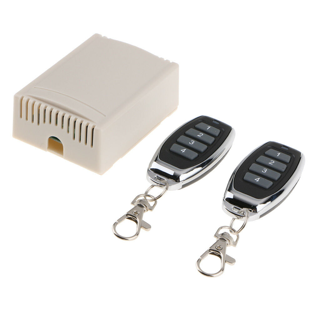 12V Relay 4 Channel Wireless RF Remote Control Switch Transmitter 2 Receiver