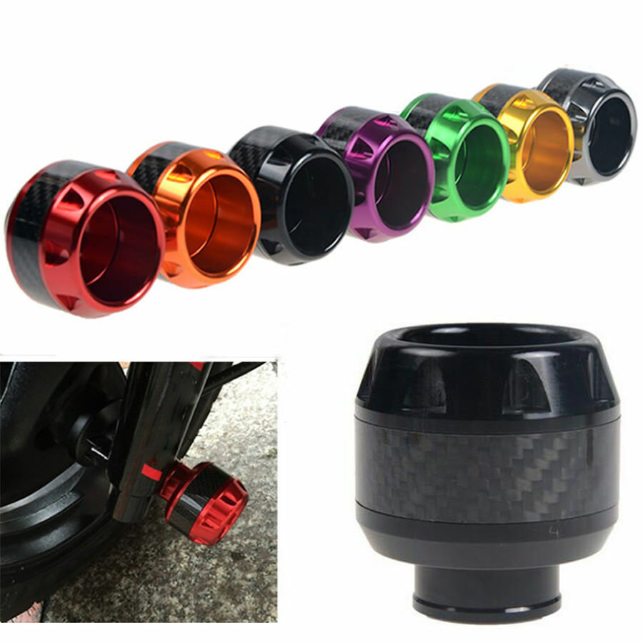 1 Pcs Black & Carbon Fiber Motorcycle Front Fork Frame Sliders Crash Protection