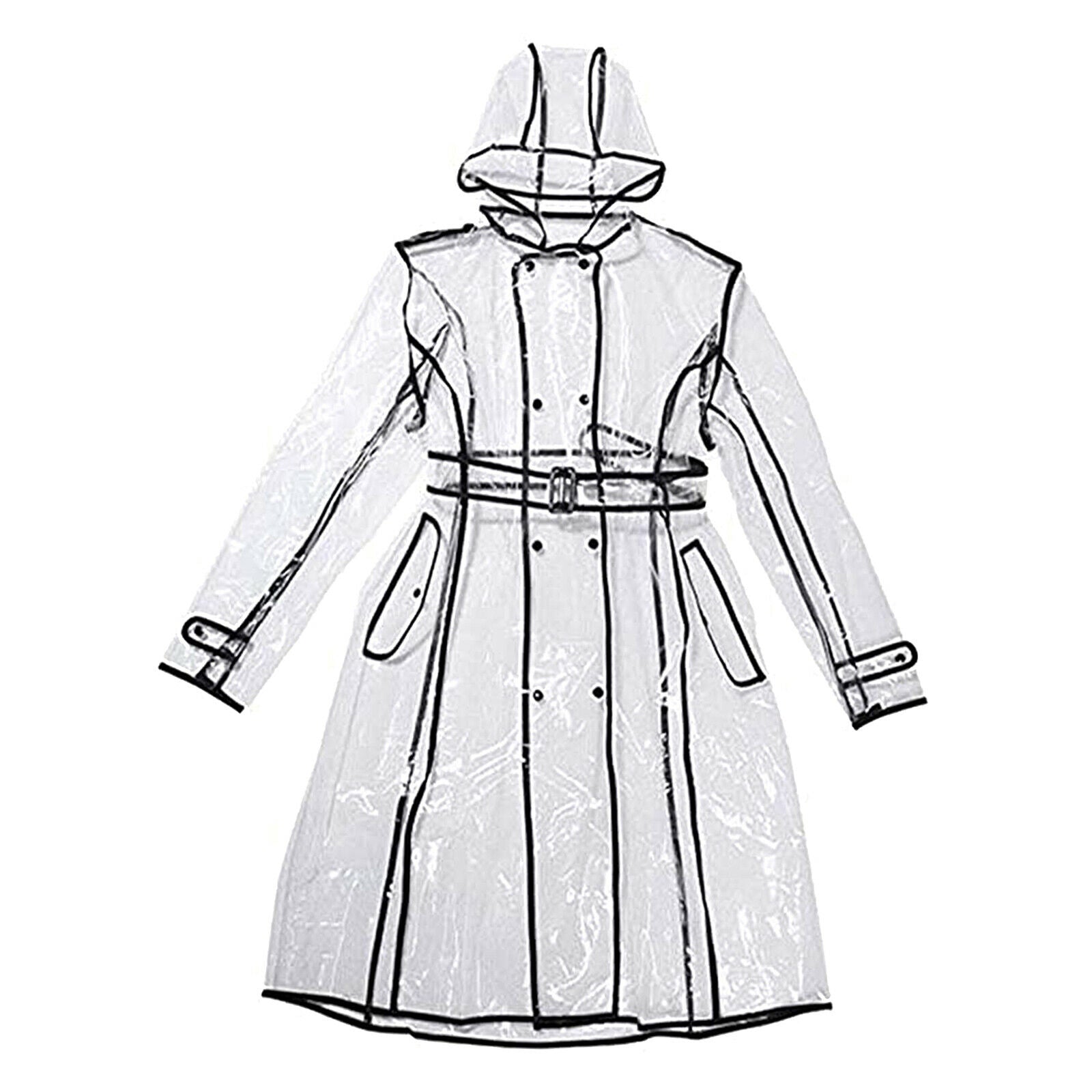Cycling Bike Rain Cape Poncho Hooded Windproof Transparent Rain Coat Jacket