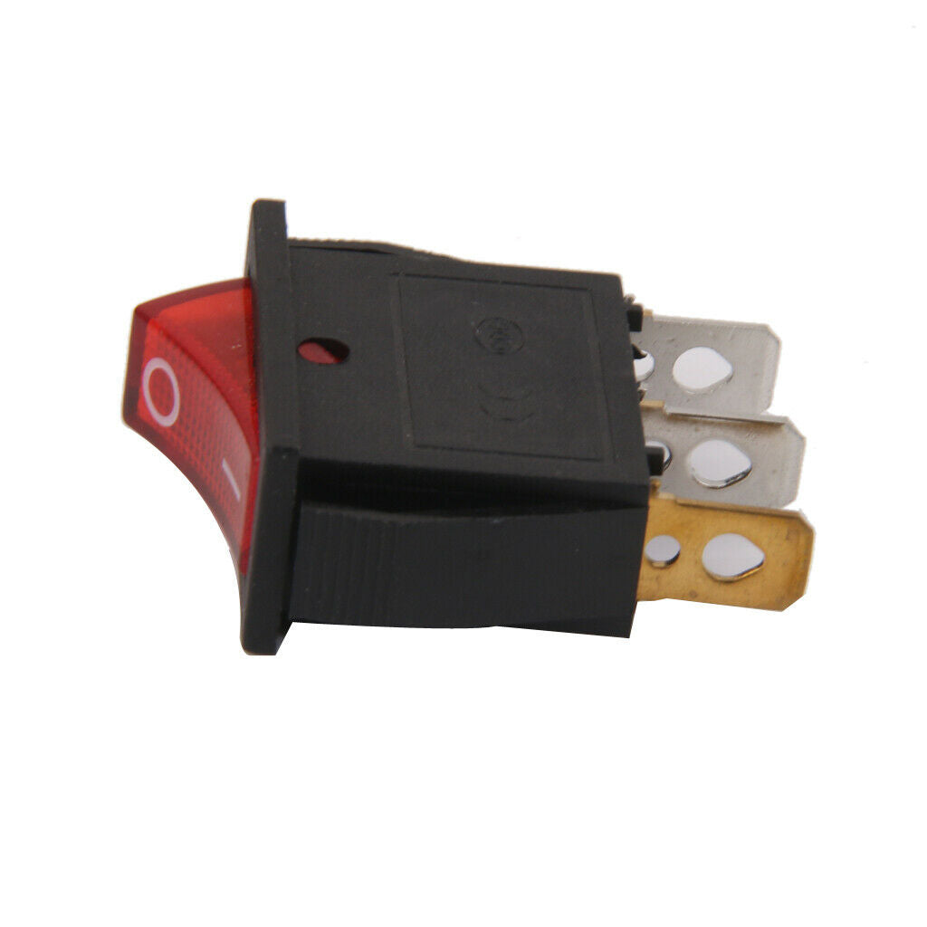 10pcs AC 125-250V Red LED Light Auto Automobile On / Off Button Switch