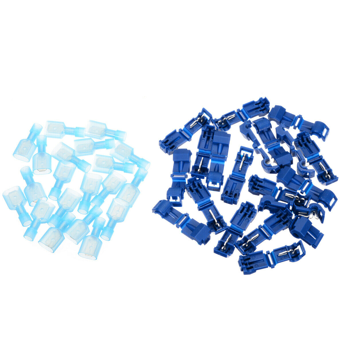 40p/Set T-Taps & Male Insulated Quik Splice Lock Wire Terminals Connectors Blue