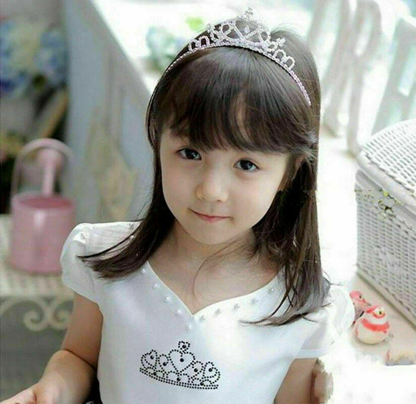 Girl Kids Bridal Bridemaid Princess Crystal bling Hair Crown Head band Tiara UK