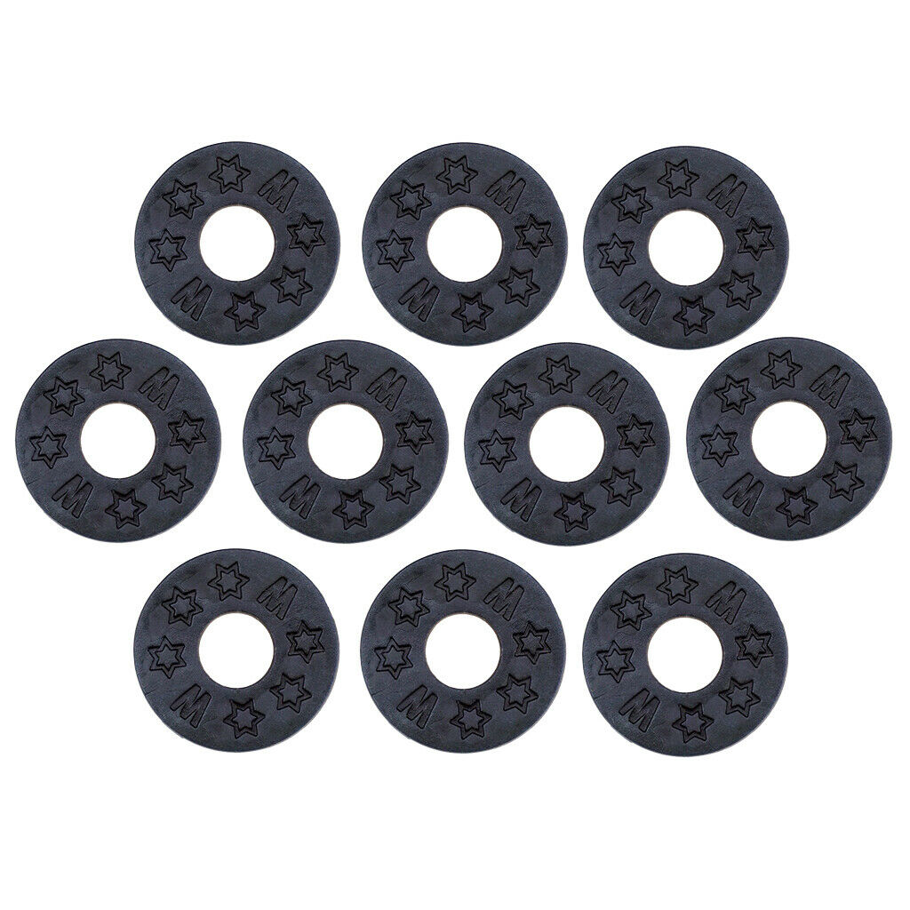 20 Pcs Guitar Bass Strap Block Rubber Safety Strap Lock Washer Saver Black