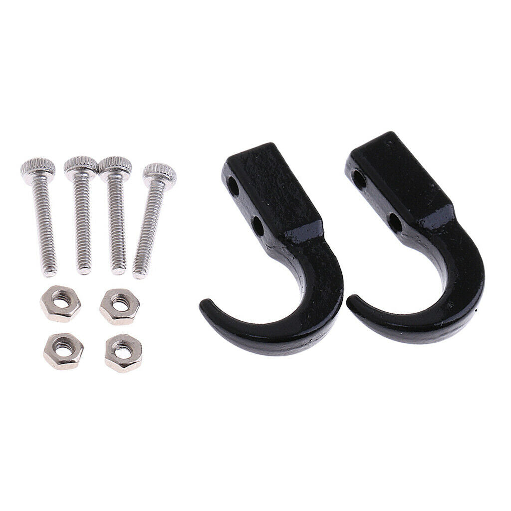 Black Metal Trailer Winch Tow Hooks for 1/10   D90 Remote Control Buggy