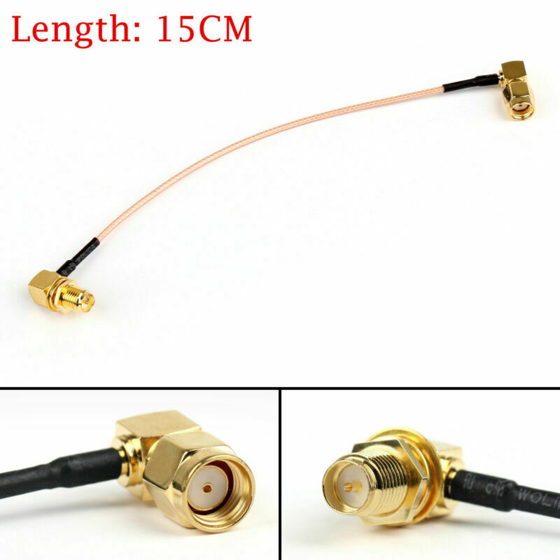 5PC WIFI Extension Cable RP SMA Female To RP SMA Male Right Angle RG178 15CM  UA