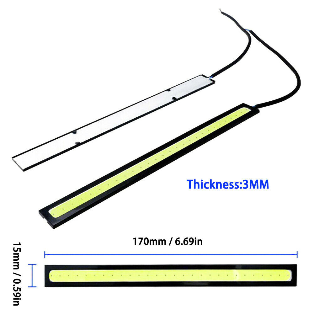 10PCS 12V LED STRIP DRL DAYTIME RUNNING LIGHT FOG COB CAR LAMP DRIVING WHITE