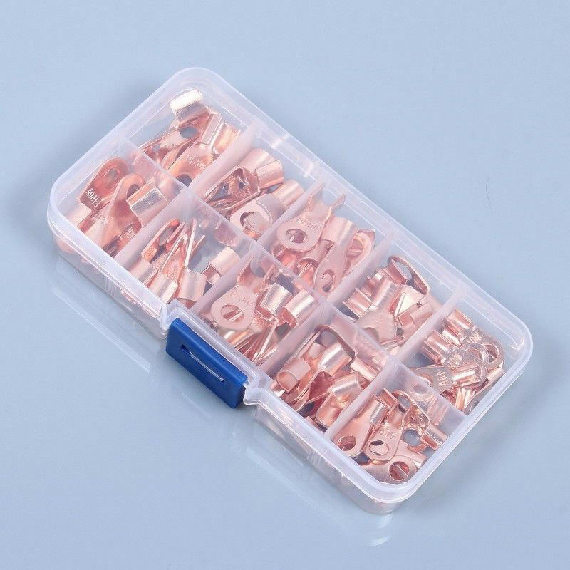 70pcs OT Open Cable Wire Terminal Connector Copper Lugs 10/20/30/40/50A