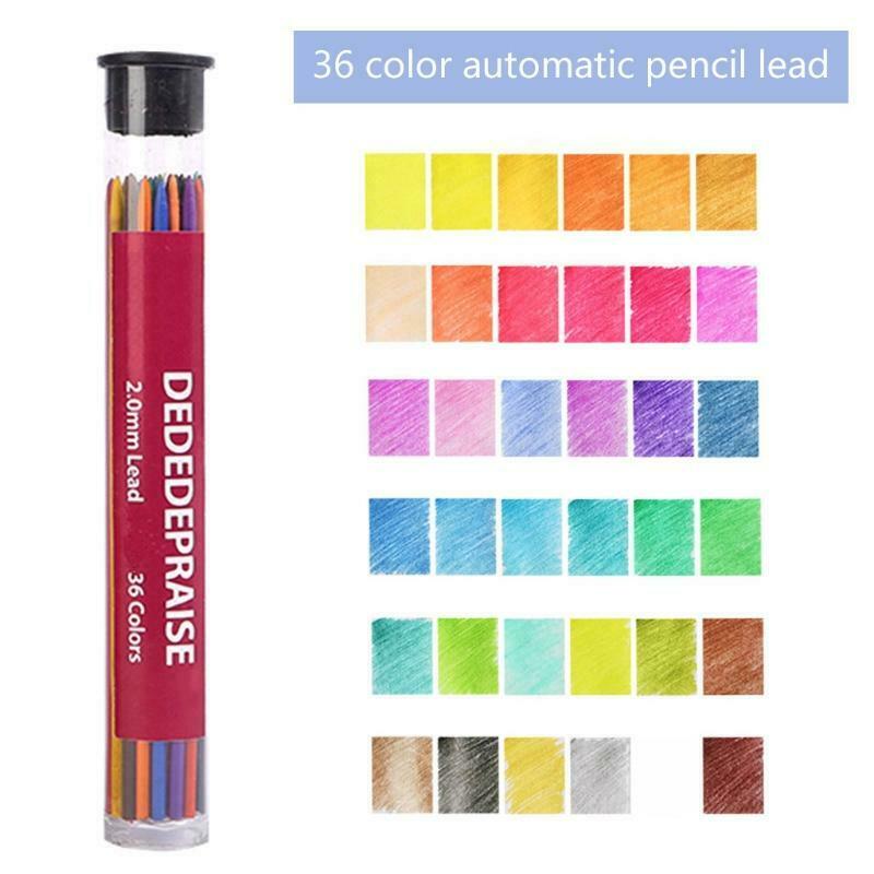 36 Colors 2.0mm Mechanical Pencil Writing Drawing Pencils Refill Lead Stationery