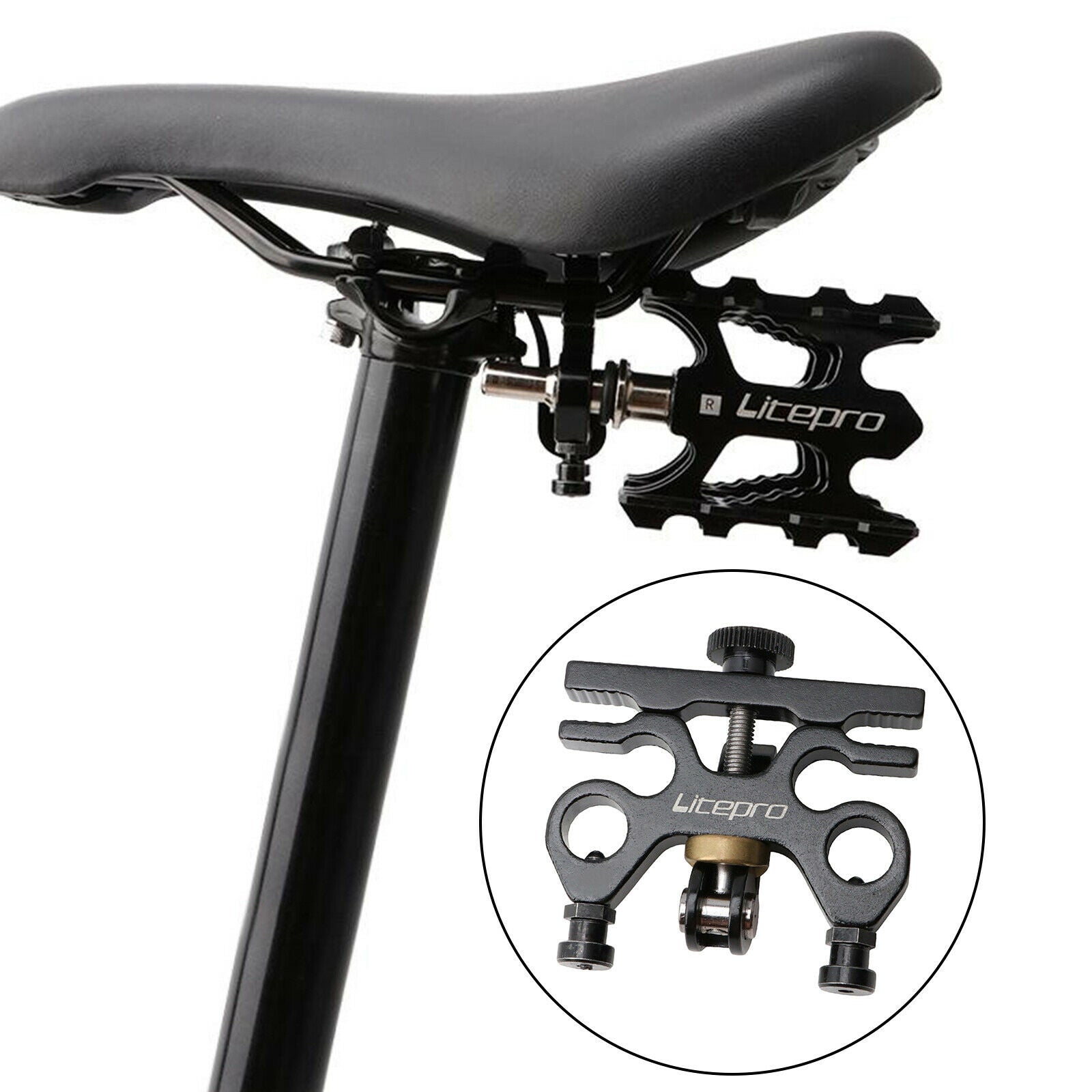 Aluminum Alloy Foldable Bike Cycling Quick Release Pedal Holder Adapter for