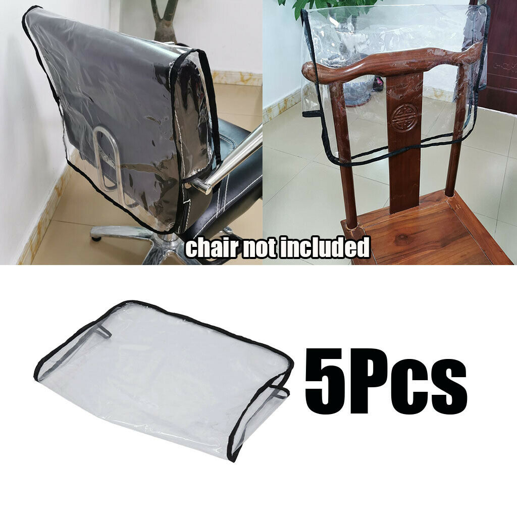 5x Barber Beauty Salon Chair Back Cover Plastic Waterproof Cover 48x43cm