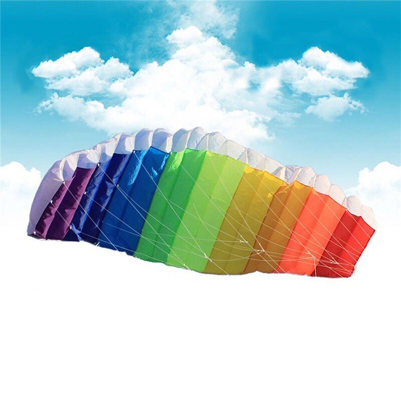 Rainbow Sports Beach Kite Power Dual  Stunt Parafoil Parachute For BeginnerXB Rf