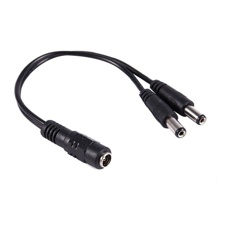 5.5x2.1mm 1 to 2 M/F DC Power Splitter Cable for Security CCTV Camera J1K9