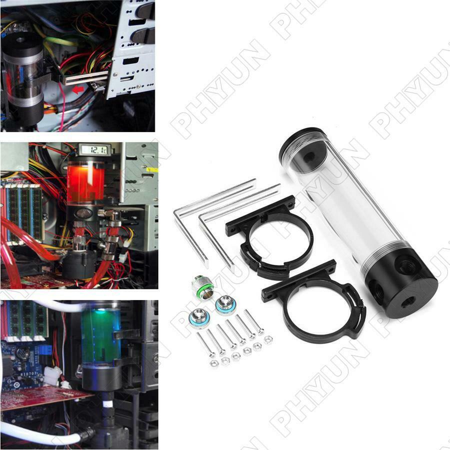Cylinder Reservoir Water Tank G1/4 50x240mm PC Computer Liquid Cooling Radiator
