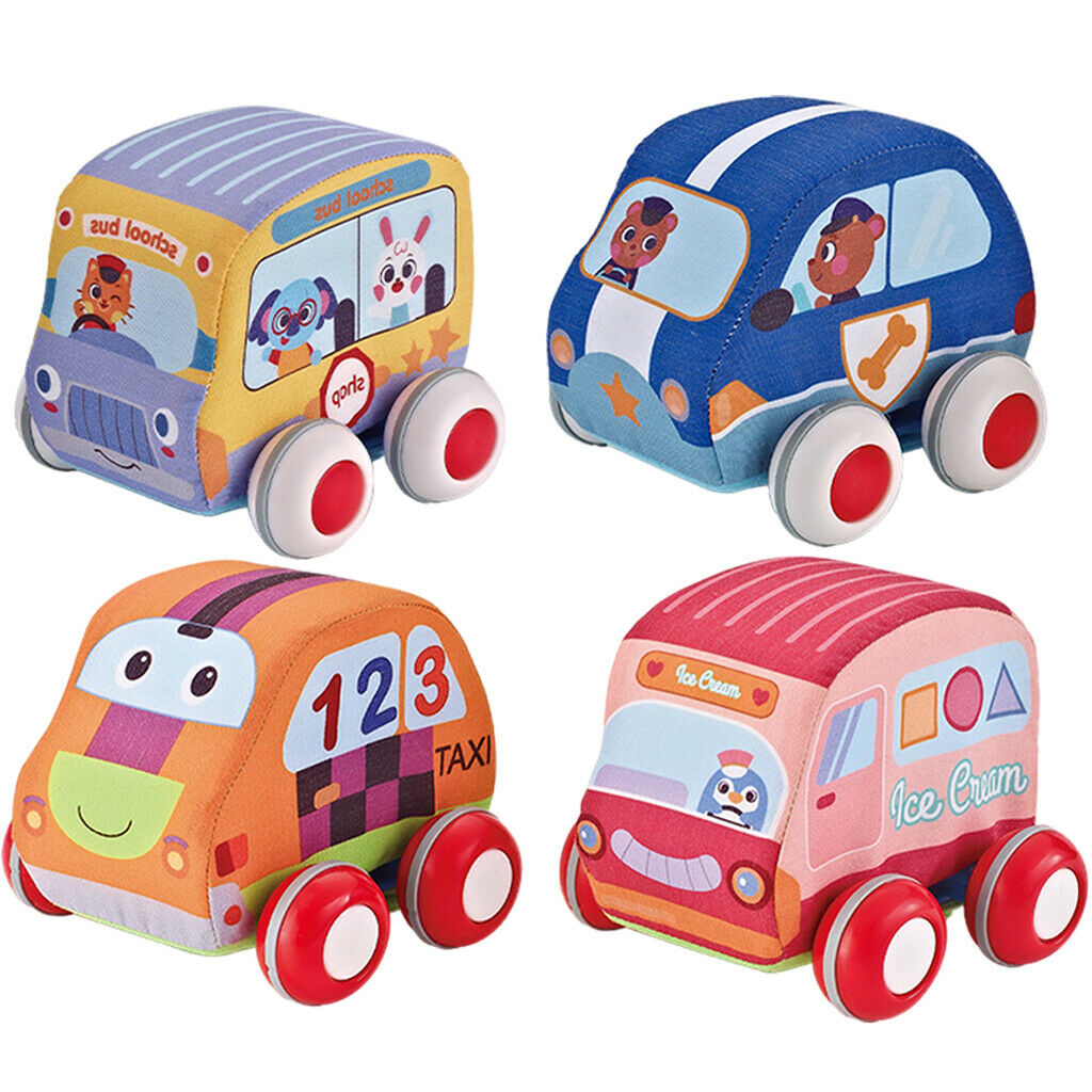 4pcs Pull Back Car Toys Mini Vehicles Cars Early Development Push Pull Toys