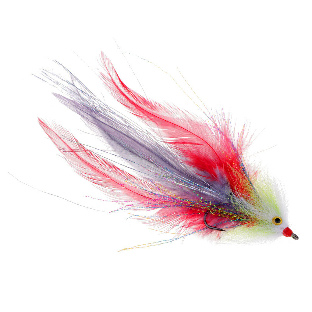 2 Pieces Fly Fishing Saltwater Flies Streamer Steelhead Salmon Striper Pike