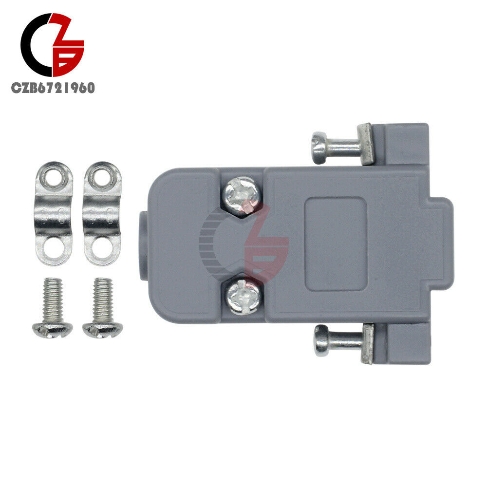 2PCS Grey D-Sub DB9 9Pin Plastic Hood Cover for 9 Pin or 15 Pin Connector