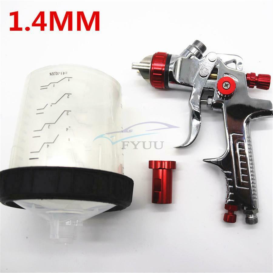 1.4MM Nozzle HVLP Automatic Feeding Paint Spray Gun W/ Adapter PPS Storage Tank