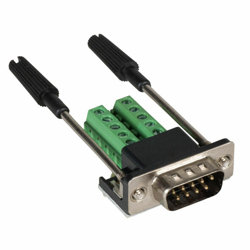 DB9 Male 9Pin D-Sub Connector solderless Terminal Board Plastic Cover screw B WF