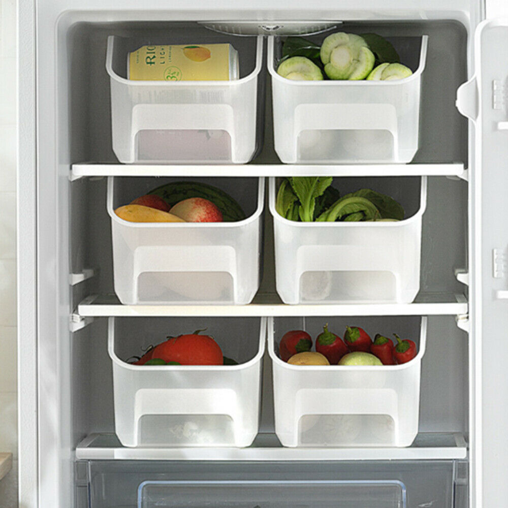 Kitchen Refrigerator Organizer Storage Box Food Container Fridge Spacer Rack