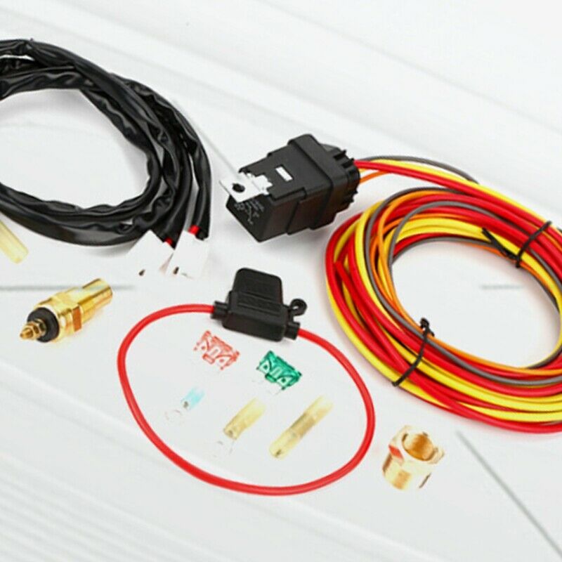 New Dual Electrlc Cooling Fan WiI Install Kit 185/165 Thermostat 40 Amp Relay A3