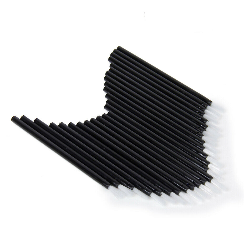 100 Pack Black Disposable Nylon Cosmetic Lipstick Lip Tint Brushes Wands Set
