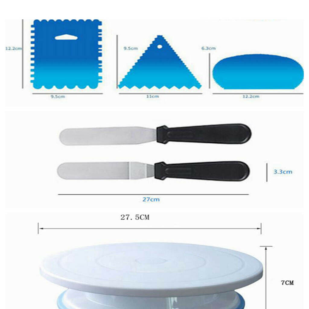 Multi-function Cake Turntable Stand Decorating Kit Set Pastry Tools 27.5cm