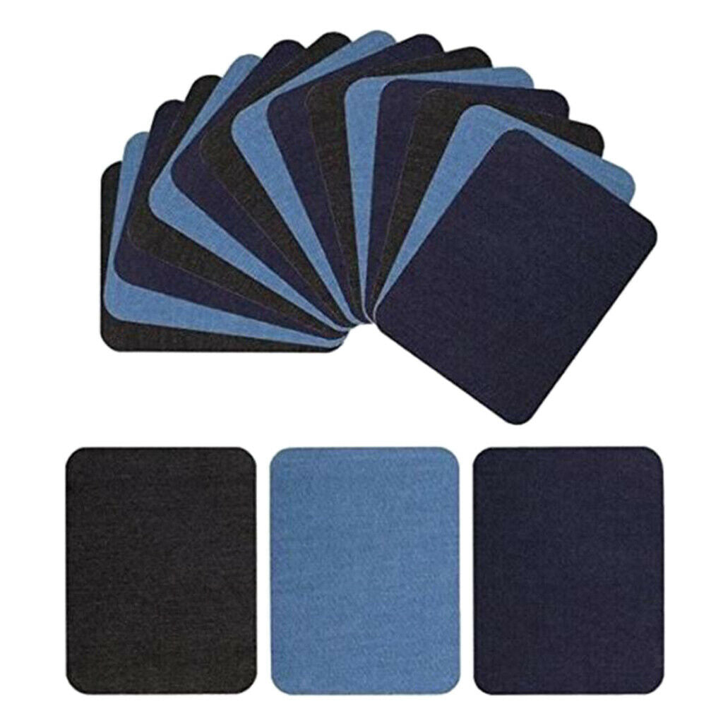 18pcs Iron Patch Stickers Transfer Leather Rectangular Patches