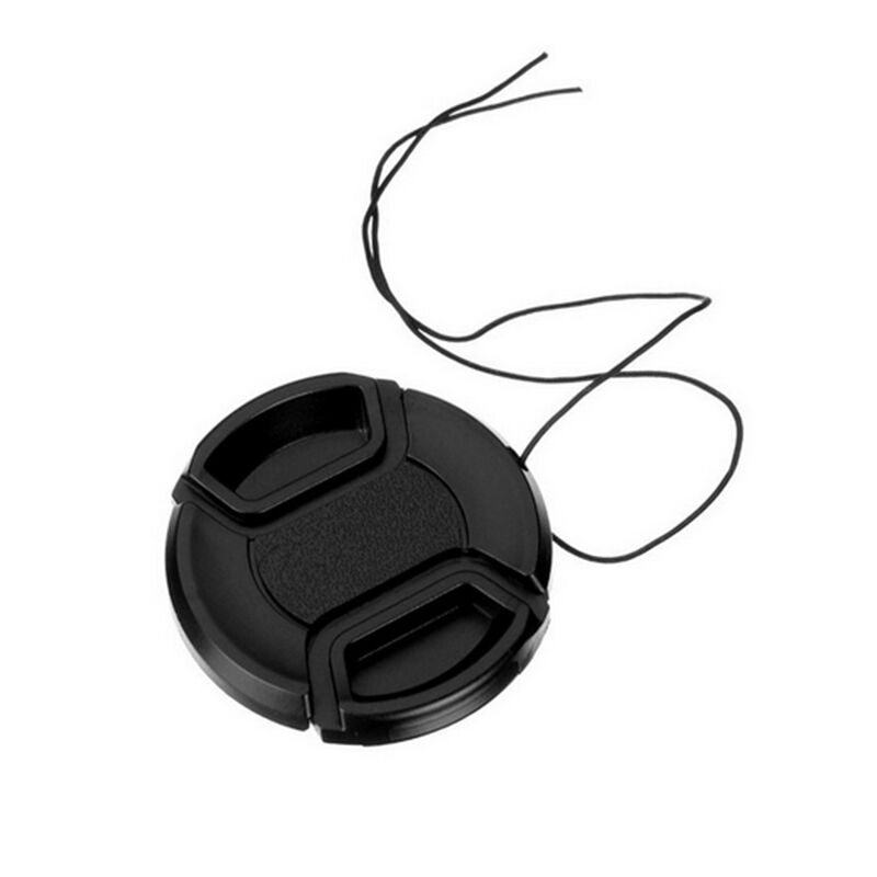 49mm Center Pinch Snap on Front Lens Cap Cover with String for Canon Nikon Sony