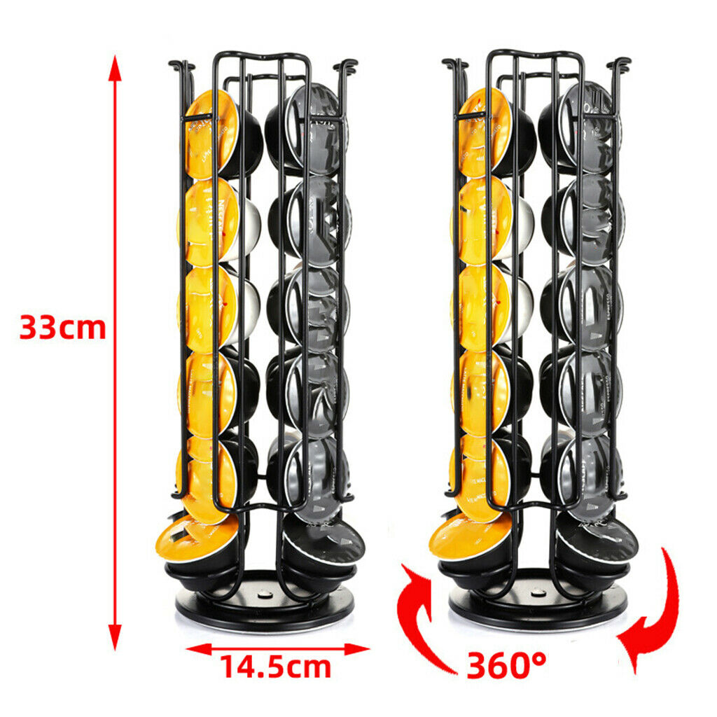 Rotating Coffee Capsule Pod Stackable Holder Tower Rack Storage Stand